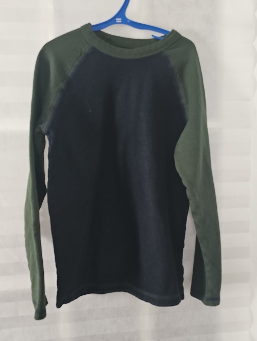 Joe Fresh Two-Tone Crewneck Sweater in Black and Olive